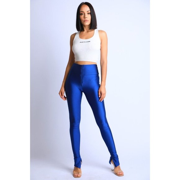Women's Zipper Front Slit Flare Fit Leggings Yoga Blue Mocha Olive S M L - Picture 12 of 12